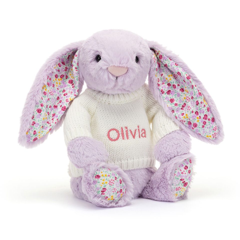 Blossom Jasmine Bunny with Personalised Cream Jumper